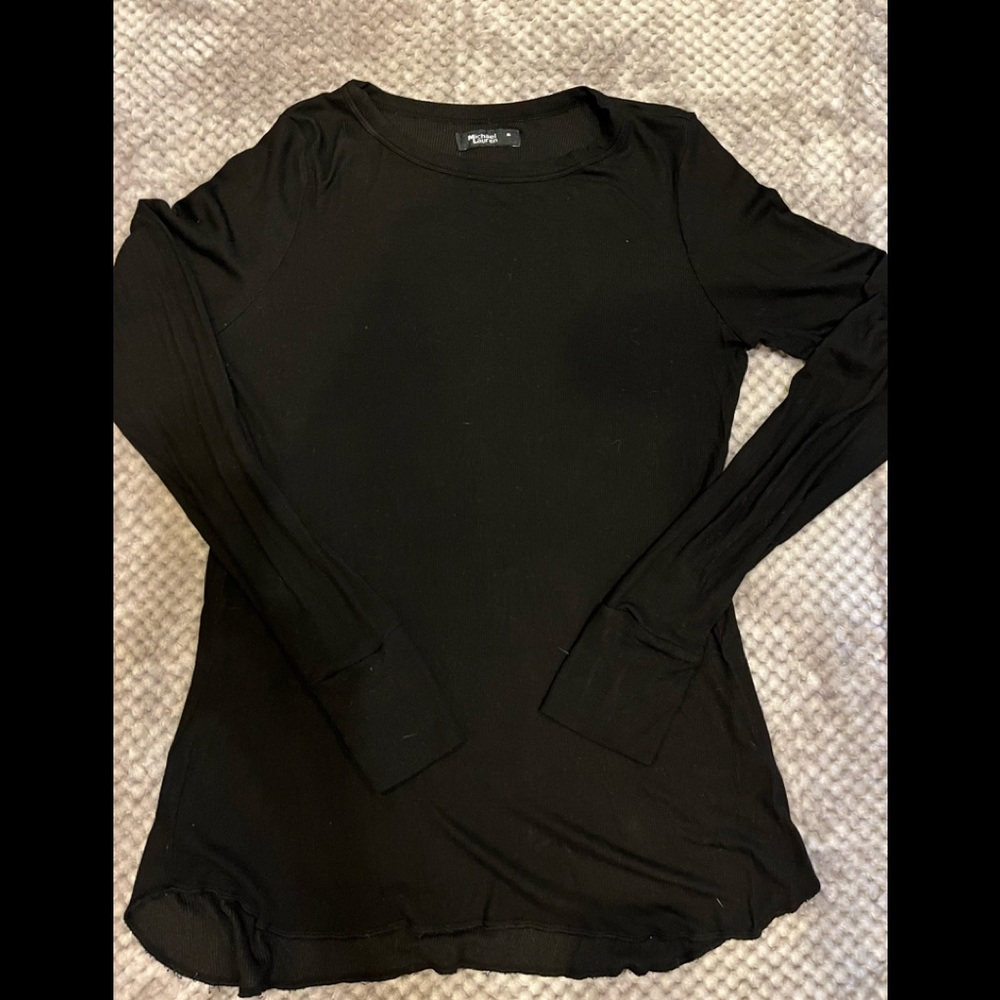 Michael Lauren Ribbed Long Sleeve Tee